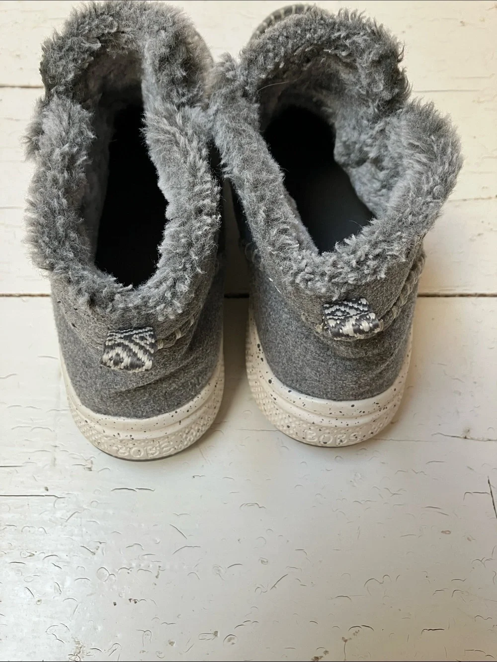 Skechers BOBS Women’s Sz 11 Grey Pull-on Skipper Wave Angelie Warmth Boots